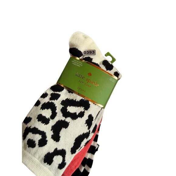 Kate Spade New York Womens Socks 3-Pack Leopard & Striped Patterns One Size Fits - Picture 3 of 5